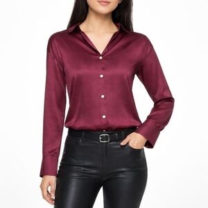 Express Women's M Blouse Dark Red Polyester H0334
